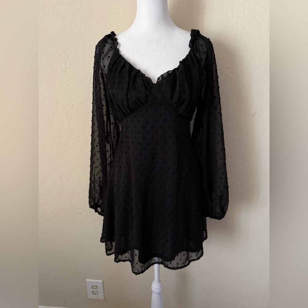 Missguided fit and flare black dress